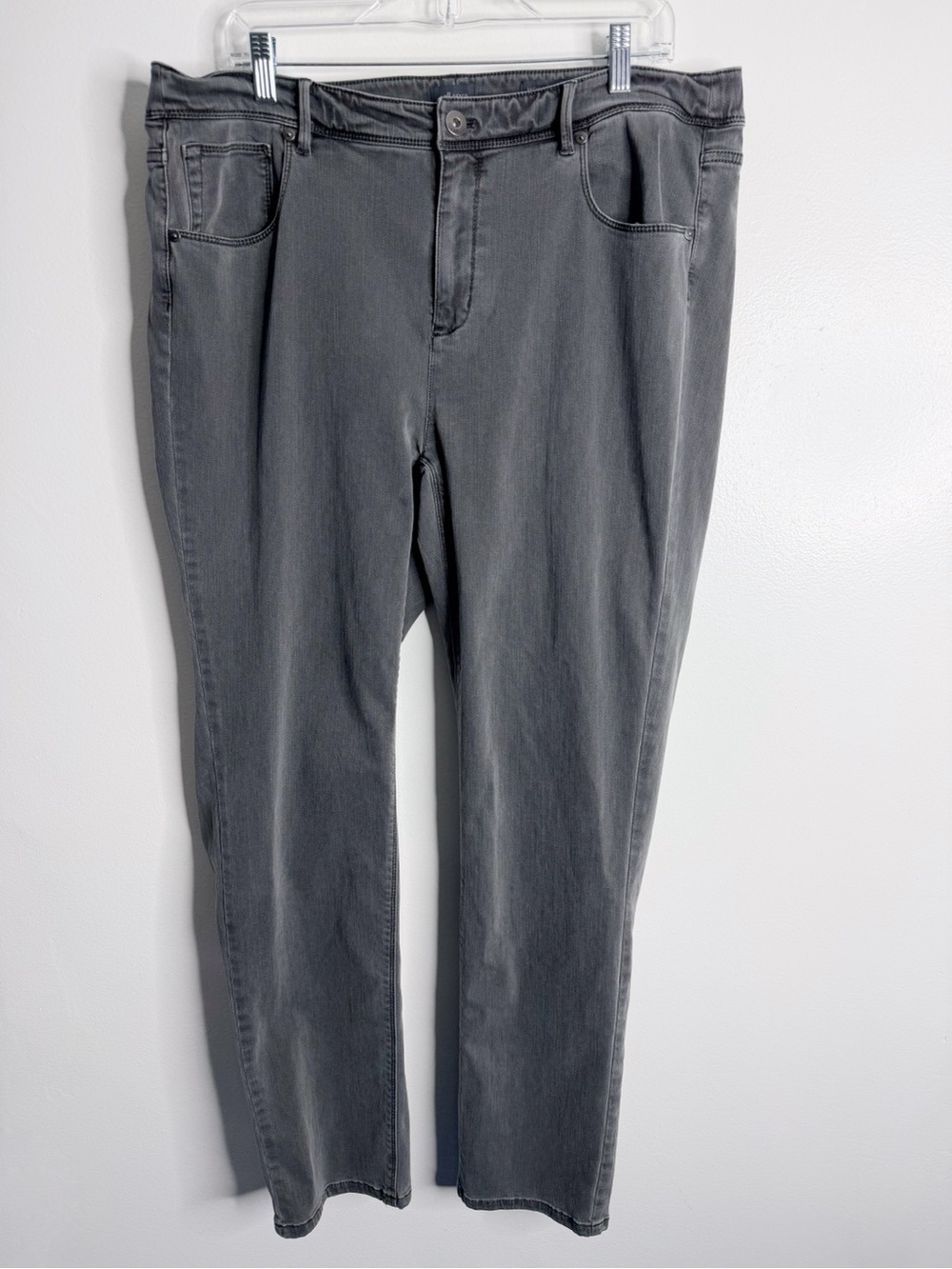 J. Jill Denim High Rise Straight Leg Gray 16W Minimalist Stretch Casual